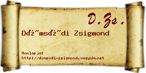 Dömsödi Zsigmond névjegykártya