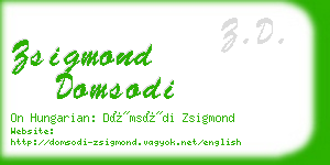 zsigmond domsodi business card