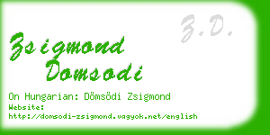 zsigmond domsodi business card